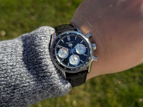 TAG Heuer Carrera 'Glassbox' Chronograph - A Featured Review Heuer Carrera, Tag Heuer Carrera, The Watch, Tag Heuer, Chronograph, Time Piece, Leather Straps, Tags, Quick Saves