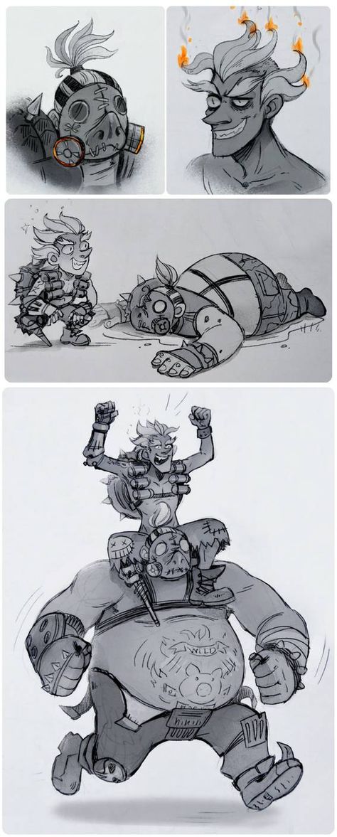 Junkrat and Roadhog by Kessavel-art Roadhog Overwatch, Junkrat Fanart, Cool Pfps For Discord, Junkrat And Roadhog, Chicano Love, Overwatch Funny, Arte Nerd, Funny Rats, Overwatch Memes