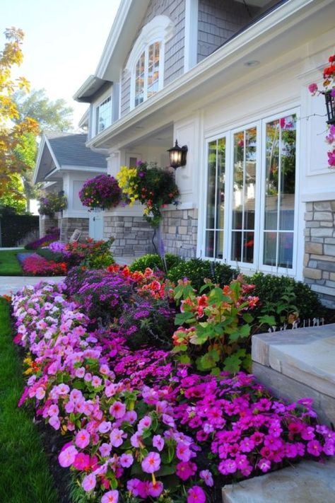 39 Sophisticated Flower Front Yard Ideas - Shelterness Sideyard Ideas, Border Gardens, Curb Appeal Garden, Front Yard Flowers, Yard Flowers, Patio Flowers, Front Garden Landscape, Luxury Hats, Garden Makeover