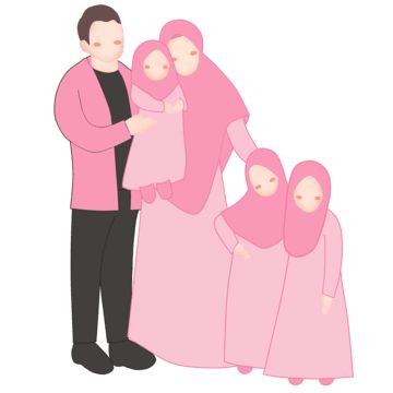 Mother And Three Daughters, Avatar Family, Muslim Illustration, Twins Girl, Muslim Parenting, Mother Daughter Pictures, Illustration Family, Best Friend Images, Cartoon Mom