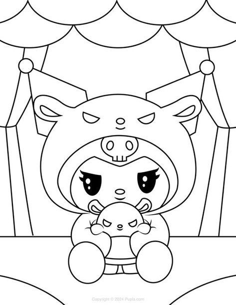 Kuromi and Baku Coloring Page Kuromi And Baku, Lilo And Stitch Experiments, Cute Coloring Pages For Kids, Stitch Coloring, Lilo And Stitch Characters, Stitch Coloring Pages, Lilo And Stitch Ohana, Stitch Character, Screen Free Activities