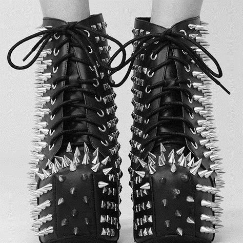 Lita Shoes, Spiked Boots, Spiked Shoes, Wrong Generation, Heart Boots, Grabby Hands, Goth Shoes, Goth Boots, Studs And Spikes