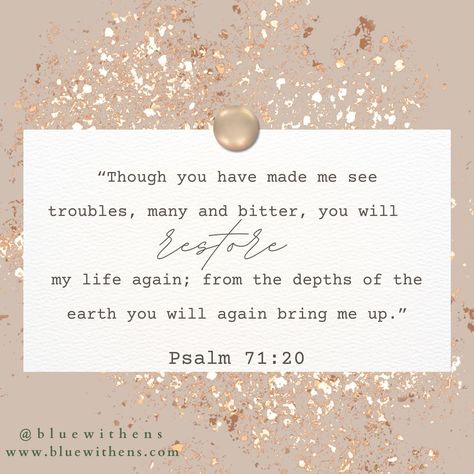 Resilience Bible Verse, Inspirational Scriptures, Inspirational Scripture Quotes, Resilience Quotes, Psalm 71, Inspirational Verses, Verse Art, Bible Verse Art, Inspirational Scripture