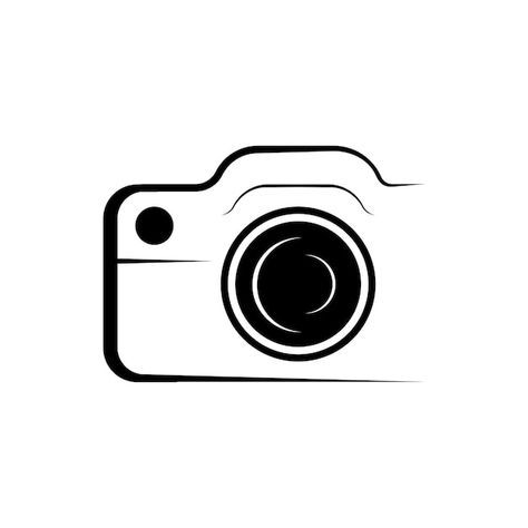 Camera logo vector | Premium Vector #Freepik #vector #icon #camera-silhouette #digital-camera #camera-icon Camera Logo Png, Camera Black And White, Camera Outline, Camera Logo Design, Insta Logo, Camera Silhouette, Camera Vector, Kamera Dslr, Logo Camera