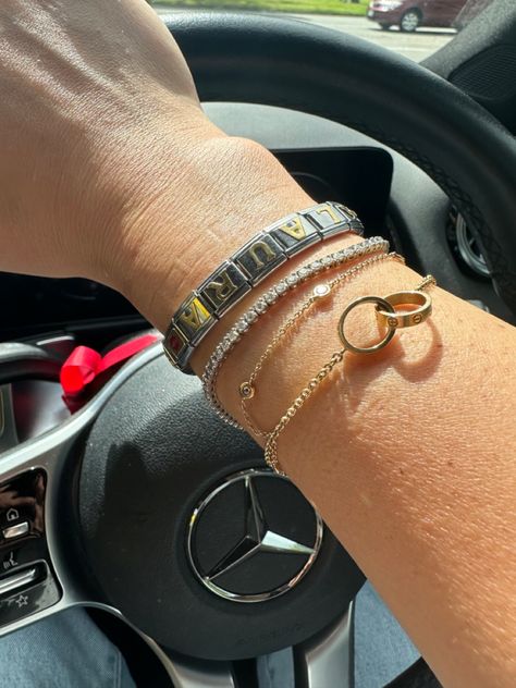 Arm stack, Cartier Love Bracelet, Tennis Bracelet & custom pieces Cartier Bracelet, Cartier Love, Cartier Love Bracelet, Love Bracelets, Tennis Bracelet, Bracelet Stack, Cartier