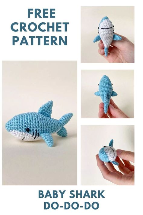 baby shark pattern Baby Shark Crochet Pattern Free, Crochet Baby Shark Amigurumi, Crochet Amigurumi Shark, No Sew Shark Crochet Pattern, Hammerhead Shark Amigurumi Free Pattern, Tiny Shark Crochet Pattern, Crocheted Shark Pattern, Crochet Shark, Shark Pattern