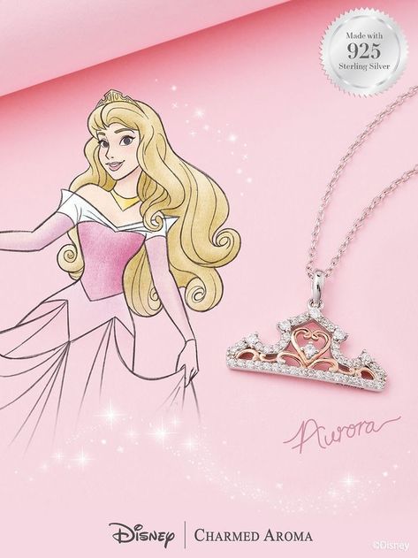 Pink Hamper, Disney Princess Necklace, Disney Princess Jewelry, Aurora Necklace, Charmed Aroma, Jewel Candles, Disney Princess Aurora, Princess Jewelry, Princess Necklace