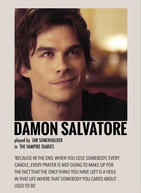 Poster Vampire Diaries, Funny Vampire Diaries, Funny Vampire, Movie Character Posters, Ian Joseph Somerhalder, The Vampire Diaries Characters, Vampire Diaries Poster, Character Poster, Damon Salvatore Vampire Diaries