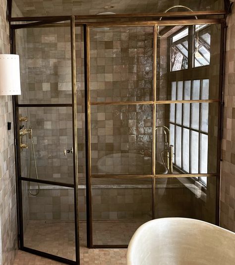 Ceiling Detail, Brass Shower, Reno Ideas, Dream House Interior, Humble Abode, Shower Door, Renovation Ideas, Dream House Decor, Architectural Digest