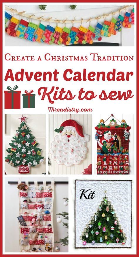 Celebrate the countdown to Christmas with these DIY Advent Calendar Kits to sew. These sewing kits contain the pattern, template, fabric and more to create a handmade family heirloom. Choose from felt, fabric and quilt designs, from easy to more elaborate. So many fun craft ideas! #Christmas #ChristmasSewing #HandmadeChristmas #Sewing #AdventCalendar #Advent Sewing Classes For Beginners, Felt Advent Calendar, Christmas Tree Advent Calendar, Fabric Advent Calendar, Calendar Kit, Sewing To Sell, Diy Calendar, Diy Advent Calendar, Beginner Sewing Projects Easy