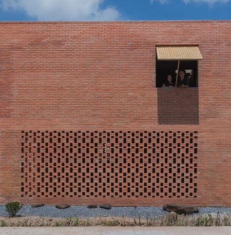 70+ Fascinating Brick Patterns Facade   #brick #facade #elevation #patterns Internal Courtyard, Brick Architecture, Brick Facade, Space Photos, Brick Patterns, Ground Floor Plan, Brick Building, Brickwork, Gate Design