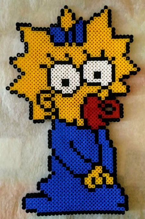 Perlers Ideas, Hammer Beads, Melty Bead Designs, Bead Templates, Maggie Simpson, Perler Creations, Easy Perler Beads Ideas, Fuse Bead Patterns, Perler Bead Templates