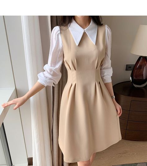 Korean Fashion Dress, Fashion Dresses Casual, Fashion Attire, Modest Fashion Outfits, Kpop Fashion Outfits, Fashion Design Clothes, One Piece Dress, Edgy Outfits, Skirt Dress