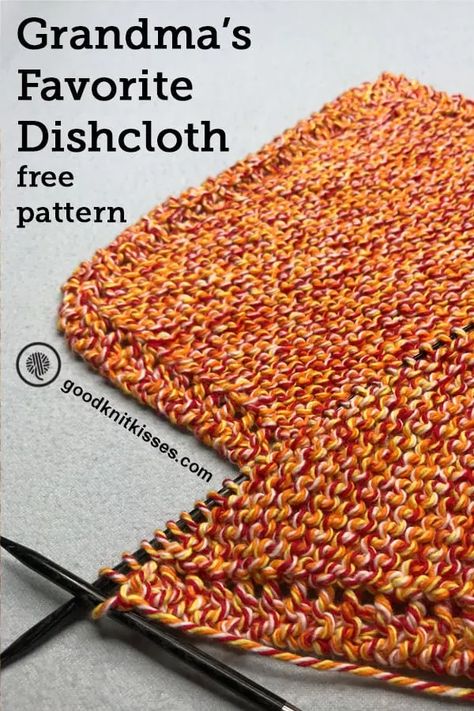 Make her proud! Knit Grandma's Favorite Dishcloth - GoodKnit Kisses Knitted Dishcloth Patterns, Knitted Dishcloth Patterns Free, Knit Dishcloth Pattern, Knitted Washcloth Patterns, Dishcloth Patterns Free, Knit Clothes, Knit Clothing, Knitted Washcloths, Design Kitchen Ideas