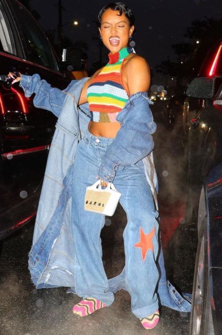 Marni X No Vacancy Inn Seen on Karrueche Tran- Ask and Tell! Marni Bag Outfit, Marni Outfit, Fashion Collaboration, Karrueche Tran, Marni Bag, Bag Outfit, Celeb Style, Full Look, Visual Communication