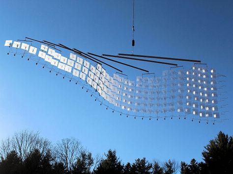 Kite Installation, 1930 New York, Kinetic Wind Art, Mobiles Art Sculpture, Mobile Installation, Kinetic Art Sculpture, Sound Sculpture, Masters Thesis, Mobile Sculpture