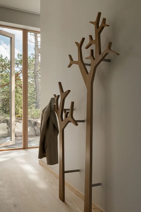 Coat Stand, Home Entrance Decor, Coat Stands, Entrance Decor, Decor Minimalist, Tree Wall, Coat Rack, Home Deco, Wood Diy