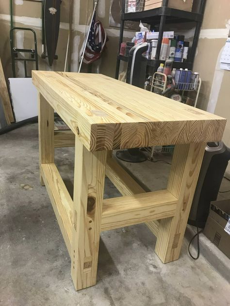 Workbench - Imgur Timber Framing Tools, Workbench Plans Diy, Tool Storage Diy, Wooden Pallet Furniture, Workbench Plans, Garage Work Bench, Wooden Pallet Projects, Woodworking Workbench, Diy Bench