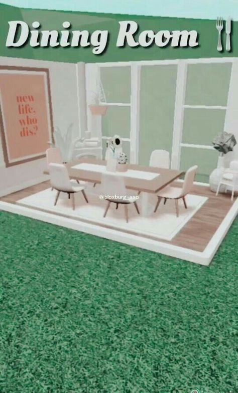 Bedroom Ideas Bloxburg, Dining Room Idea, Bloxburg Aesthetic, Aesthetic Bloxburg, Bloxburg Rooms, Bloxburg Interior, Preppy House, Bloxburg Hacks, Blox Burg