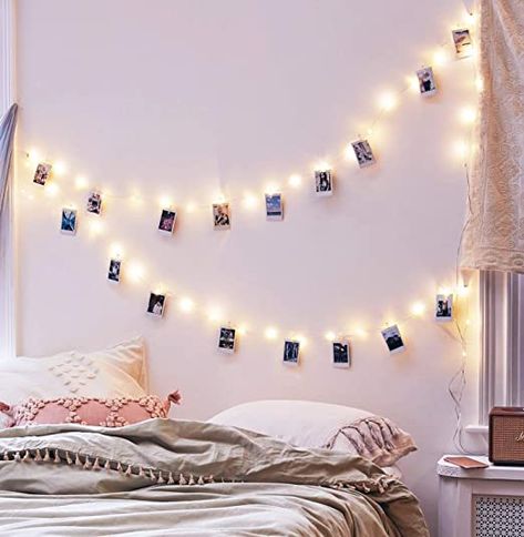 Battery Operated Christmas Lights, Dorm Room Organization Diy, Dorm Room Necessities, Bohemian Bedrooms, Outdoor Garland, Clip String Lights, Video Makeup, Dorm Room Hacks, Dorm Room Diy