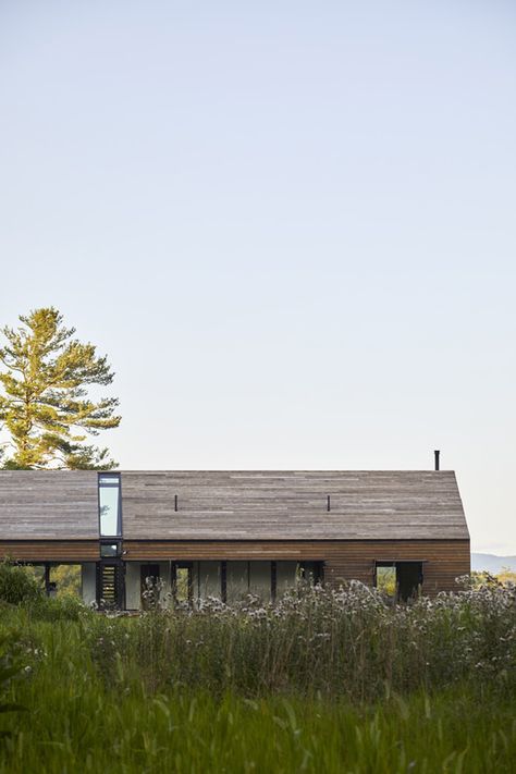 Eclectic Architecture, Passive House, Modern Barn, Loft Spaces, Mountain House, Green Roof, House Goals, Barn Style, Maine House