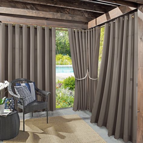 Sun Zero Indoor/Outdoor Woven Solid Window Curtain - Walmart.com - Walmart.com Outdoor Drapes, Sun Zero, Garden Door, Patio Curtains, Brick Exterior House, Decor Pillows, Outdoor Curtains, Patio Spaces, Outdoor Pergola