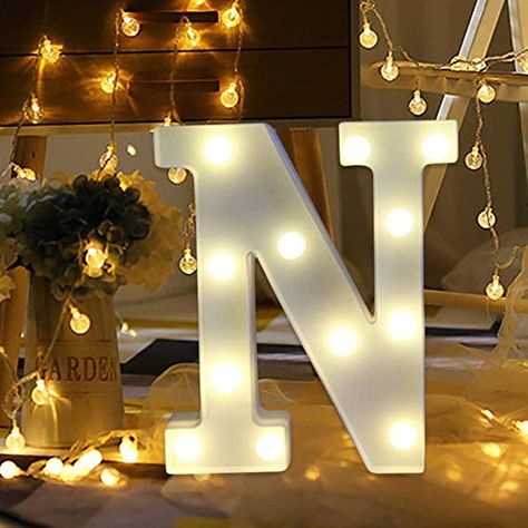 Amazon.com : Amzure LED Marquee Letter Lights Sign 26 Alphabet Light Up Marquee Letters Sign for Perfect for Events or Home Décor Night Light Wedding Birthday Party Battery Powered Lamp Bar Decoration (I) : Gateway Letter Lights Wedding, Letter Room Decor, Letter Lights, Alphabet Lighting, Lighted Marquee Letters, Free Standing Letters, Plastic Letters, Light Up Letters, Marquee Lights