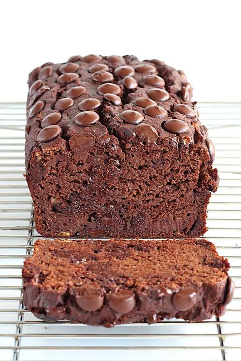 Healthy Chocolate Banana Bread, Deserts Cakes, Butter Zucchini, Moist Bread, Healthy Chocolate Banana, Bread Oil, Bread Breakfast, Chocolate Zucchini Bread, Chocolate Bread