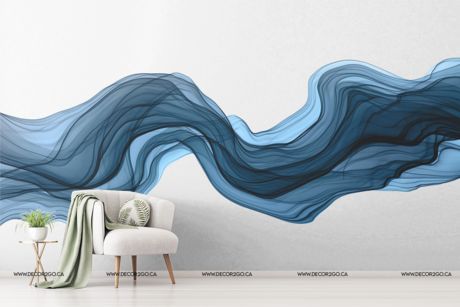 Decorate your house, office, or business with one of our amazing custom murals. You can choose the image, the size. Your space will have a unique and personalized style. Watercolour Mural, Fate Wallpaper, Wavy Wall, Watercolor Mural, Blue Bedroom Design, Jp Morgan, Watercolor Wave, Kitchen Colour Schemes, Water Patterns