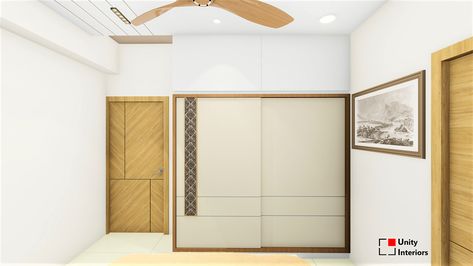 3bhk House Design on Behance 3bhk House Design, Bedroom Reference, Almari Design, Sliding Bed, Sliding Wardrobe Designs, Shutter Design, Sliding Wardrobes, Interior Themes, Wardrobe Interior