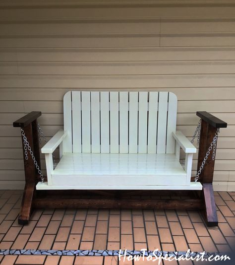 Outdoor Furniture Woodworking Plans, Porch Glider, Porch Swing Plans, Glider Bench, Rustic Diy Projects, Diy Swing, Diy Porch Swing, Outdoor Glider, Diy Porch