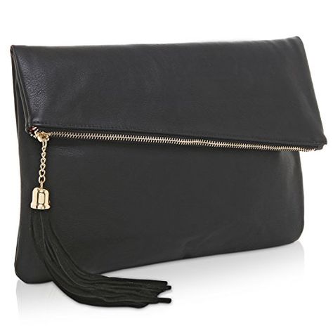 MG Collection Foldover Clutch Purse Fashion Evening Handbag with Tassel Black >>> You can find out more details at the link of the image. (This is an affiliate link) #fashionhandbags Best Leather Wallet, Purse Boutique, Clutch Purse Black, Work Handbag, Cheap Purses, Foldover Clutch, Handbag Essentials, Popular Handbags, Suede Handbags