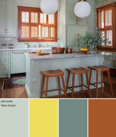 I like the 2 shades of sage green and terracotta Small Nursery, Sage Green Paint, Restful Bedrooms, Sage Green Kitchen, Green Kitchen Cabinets, Neutral Kitchen, Hijab Wedding, Kitchen Wall Colors, Green Paint Colors