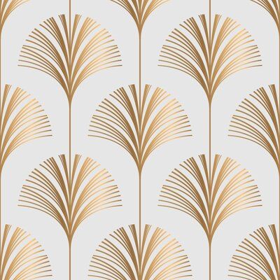 Gold Shower Curtain, Mid Century Wallpaper, Deco Wallpaper, Wallpaper Panel, Floral Tiles, Bronze Lighting, Art Deco Wallpaper, Retro Wallpaper, Modern Wallpaper