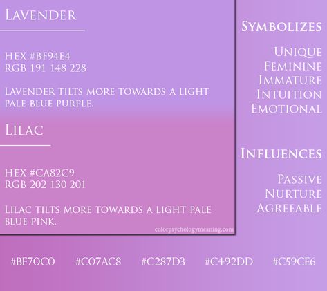 Color Lavender - Meaning, Psychology Lilac Color Meaning, Lavender Color Meaning, Color Meaning Personality, Lavender Meaning, Aura Colors Meaning, Anti Social Behaviour, Personality Psychology, Web Colors, Deep Thinking