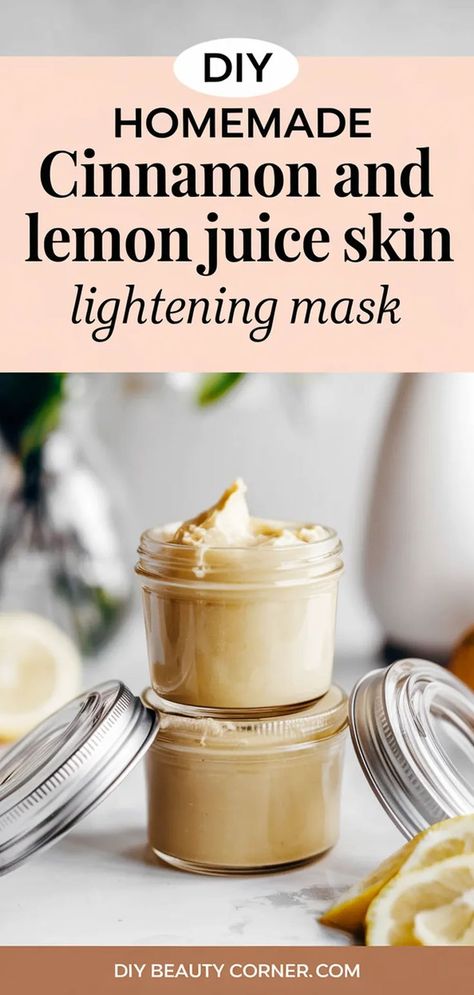 Radiant Skin DIY Cinnamon Lemon Brightening Mask Diy Cinnamon, Homemade Skincare, Skincare Recipes, Cinnamon Benefits, Sugar Scrub Homemade, Diy Aromatherapy, Brightening Mask, Skin Lightening, Natural Care