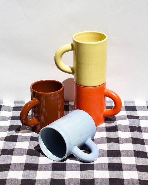 All Posts • Instagram Chunky Mugs, Funky Mug, Chunky Mugs Aesthetic, Checkered Mug, Eclectic Mugs, Checkered Coffee Mugs, Powder Blue, Stoneware, Hotel