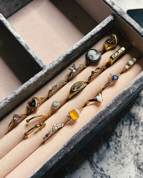 When you have a VERY fussy and particular jewellery taste ✨💍 Rings in order: 1. @bohomoon 2. @regalrose 3/4. Stack set from bohomoon 5. Passed down from family 6. Bohomoon 7. @calm_collectiveco 8. @royalessenceco 9. Bohomoon 10. Regal Rose 11. Brat ring - @vicious_punx 12. Royal Essence 13. Royal Essence 14. Bohomoon 15. Royal Essence 16. Bohomoon #rings #jewellery #regalrose #bohomoon #calmcollectiveco #viciouspunx #royalessence Bohomoon Rings, Royal Essence, Regal Rose, Boho Moon, Essence, Ring, 10 Things, Quick Saves