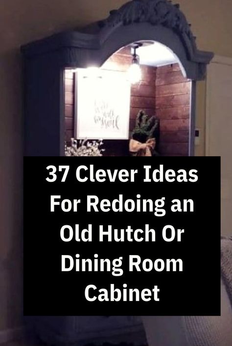 Other Uses For China Cabinets, Decorate A Buffet Cabinet, Redo Hutch Ideas, Hutch Top As Upper Cabinet, Repurpose China Cabinet, Repurpose Dining Room Space, Refurbished Hutch Ideas, Hutch Top Repurposed Ideas, Corner Hutch Makeover