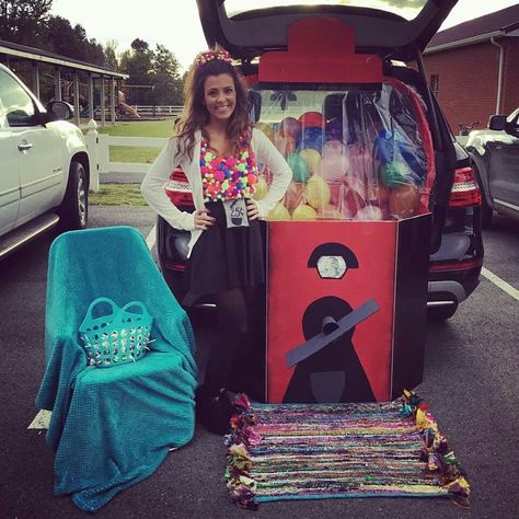 Gumball machine trunk or treat Gumball Trunk Or Treat Ideas, Gumball Machine Trunk Or Treat Ideas, Trunk Or Treat Gumball Machine Diy, Trunk Or Treat Gumball Machine, Gumball Machine Trunk Or Treat, Gumball Trunk Or Treat, Gymnastics Drills, Trunk Ideas, Fall Dec