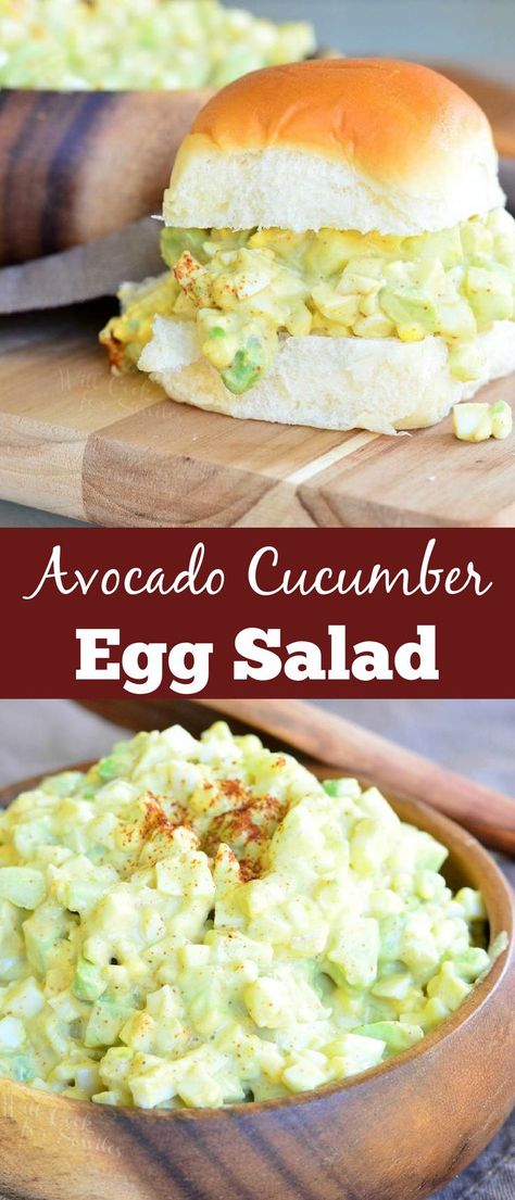 Eggsalad Avocado, Cucumber Egg Salad, Egg Salad Recipe With Relish, Classic Egg Salad Sandwich, Egg Salad Recipe Easy, Egg Salad Recipe Healthy, Healthy Egg Salad, Best Egg Salad Recipe, Cucumber Avocado Salad