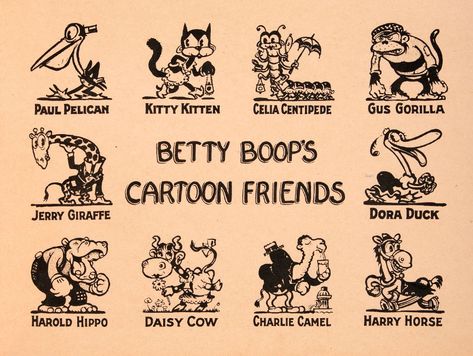 1930s Cartoons, Old School Cartoons, Betty Boop Cartoon, Character Model Sheet, Retro Cartoons, Animation Reference, Old Cartoons, Classic Cartoons, Cartoon Profile Pics