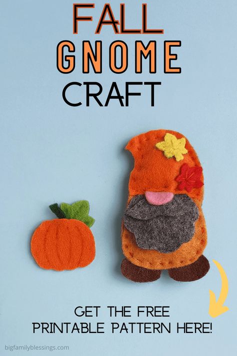 Seasonal Gnomes Diy, Felt Gnome Ornament Free Pattern, Free Gnome Patterns, Diy Fall Gnome, Thanksgiving Crafts To Make, Gnome Craft, Felt Gnome, Family Blessings, Gnome Ideas