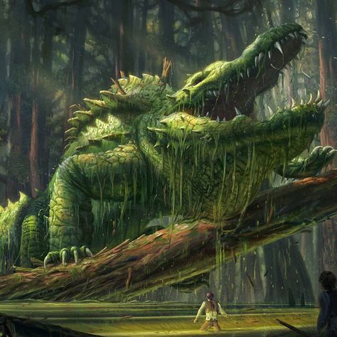 👿 Monsters club 👿 on Instagram: “Name this creature! . By Gaétan Weltzer . . . #crocodile #crocodiles #alligator” Magic Apocalypse, Moss Dragon, Horror Ideas, Fantasy Locations, Swamp Creature, Astral Plane, Rp Ideas, Fantasy Beasts, 다크 판타지