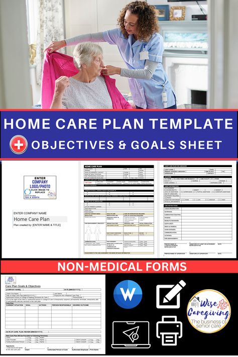 Download this once your home assessment is complete! Easy to fill out and editable if needed. Add your company logo and voila you have a professional form to work with for each client:) Care Plan Template, Goals Sheet, Home Care Agency, Senior Care, Goals And Objectives, Home Health Care, Elderly Care, Care Plans, Plan Template