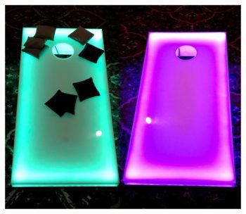 Light Up Cornhole Boards, Glow In The Dark Yard Games, Led Cornhole Boards, Cornhole Lights, Glow Bowling, Lite Brite, Foosball, Neon Nights, Glow Party