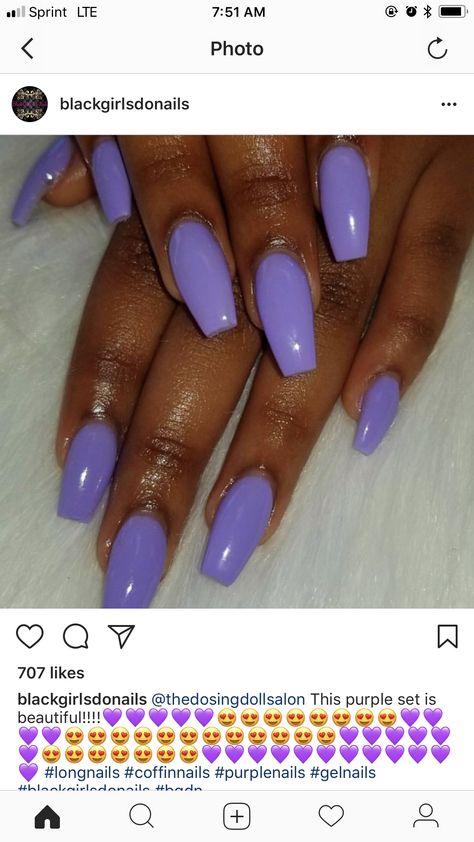 Dull Nail Color Ideas, Simple Spring Nails Purple, Purple Nails By Skin Tone Range, Purple Sns Nails Designs, Square Nails Spring Colors, Purplish Blue Nails, Light Purple And Blue Nails, Nail Solid Color Ideas, Spring 2024 Dip Nail Colors