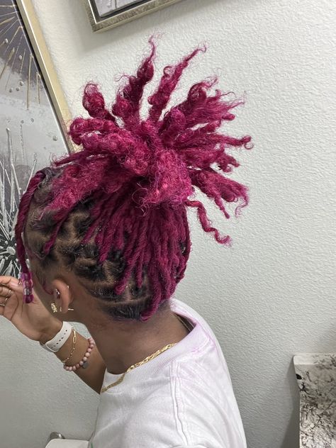 amora on Twitter Glamour Hairstyles, Pink Dreads, Magenta Hair, Locs Styles, Loc Hairstyles, Dreads Girl, Short Locs Hairstyles, Faux Locs Hairstyles, Dreadlock Style