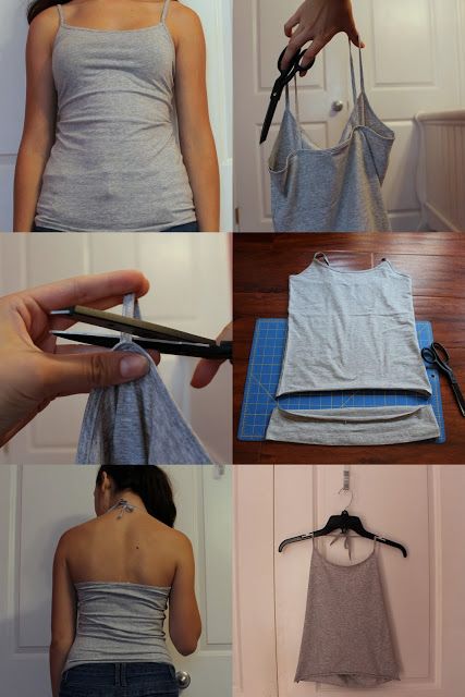 Easy DIY Halter Top from a spaghetti strap cami Diy Halter Top, Diy Halter, Thrift Flips, Going Out Hairstyles, Top Diy, Diy Upcycle, Spaghetti Strap Top, Diy Easy, Cycling Outfit