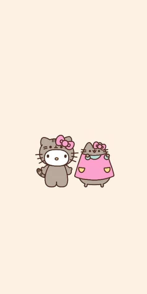 Pusheen Hello Kitty Wallpaper, Pusheen X Hello Kitty Wallpaper, Pusheen And Hello Kitty, Pusheen Hello Kitty, Hello Kitty And Pusheen, Hello Kitty Pusheen, Hello Kitty X Pusheen, Pusheen Wallpaper, Hello Kitty Wallpapers